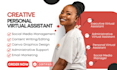 be personal creative virtual assistant social media VA executive assistant admin