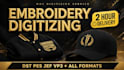 do 3d puff embroidery digitizing for cap and hat in 2 hour
