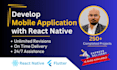develop mobile app using react native, android app, ios app