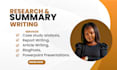 do research, summaries, presentation and case study analysis