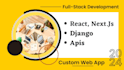 do web saas application react next js django api pwa development