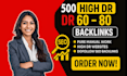 high quality 60 to da90 nofollow and dofollow pro backlinks