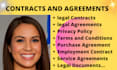 draft legal contracts, agreements, privacy policy, terms and conditions, nda