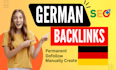 do 100 permanent german dofollow da90 seo backlinks from germany de sites