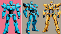 draw detail mecha robot character concept for you