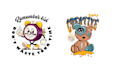 create retro gamers cartoon character logo with  t shirt design