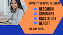 write business, case study analysis, research and summary, report, papers