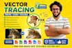 do vector tracing, recreate logo and image raster to vector, convert to vector