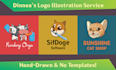 create hand drawn illustration logo design