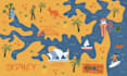 draw custom travel map illustration