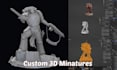 sculpt custom tabletop mini, dnd miniature 3d action figures for 3d printing stl