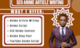 do anime scripts, blog posts, or youtube script