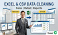 clean, format, and analyze excel or CSV sales data