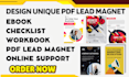 design PDF lead magnet, ebook, workbook, freebie and checklist