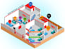 draw isometric projection illustration infographics and map