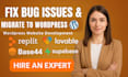 fix, deploy, migrate, lovable ai, base44 replit to wordpress website development