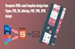 convert PSD, figma, PDF, xd into HTML email template