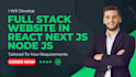develop stack full website in react next js node js