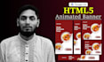 design modern animated HTML5 banner ads