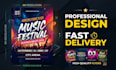 event party business flyers design 24h with 3 concepts