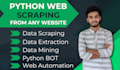efficient python web scraping, data scraping and data mining