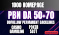 create 1000 homepage contextual dofollow da 50plus  backlinks
