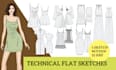 do fashion flat sketches and technical drawings