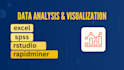 do data analysis, visualization using rstudio, spss, excel and rapidminer