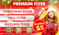 do modern halloween, fall and christmas flyer design