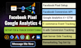 setup facebook pixel, google analytics 4, ga4 ecommerce tracking, conversion API