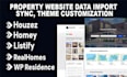 property website data import sync, theme customization for real estate website