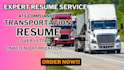 write transportation resume, cover letter, linkedin optimization