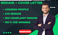 write and update ats resume, cover letter and linkedin
