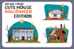 draw halloween house illustration
