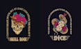 make hand drawn rose skull tattoo logo