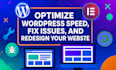 optimize wordpress speed, fix issues, and redesign your website