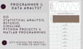 do statistical analysis, rstudio, simulink, python and matlab programming