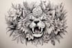 draw animal al botanical original tattoo design