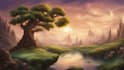 draw fantasy background and landscape