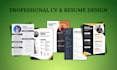 do professional CV design and resume design