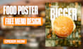 design food poster, food menu, and promotion poster