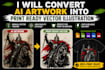 convert ai artwork into print ready vector illustration manually