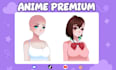 draw cute and aesthetic anime character illustration