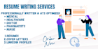 write professional ats optimized physicians, nurses, and healthcare resumes