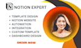 customize advance notion template website notion task management expert
