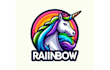 design professional rainbow unicorn horse mascot logo with unlimited revision