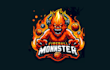 do unique fireball monster mascot logo with express delivery