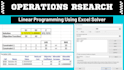 do complex tasks involving linear programming and operations research
