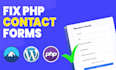setup fix contact form errors bugs custom forms popups contact form7 wordpress