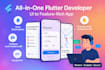 do mobile app creation, android app, ios app as flutter mobile app development